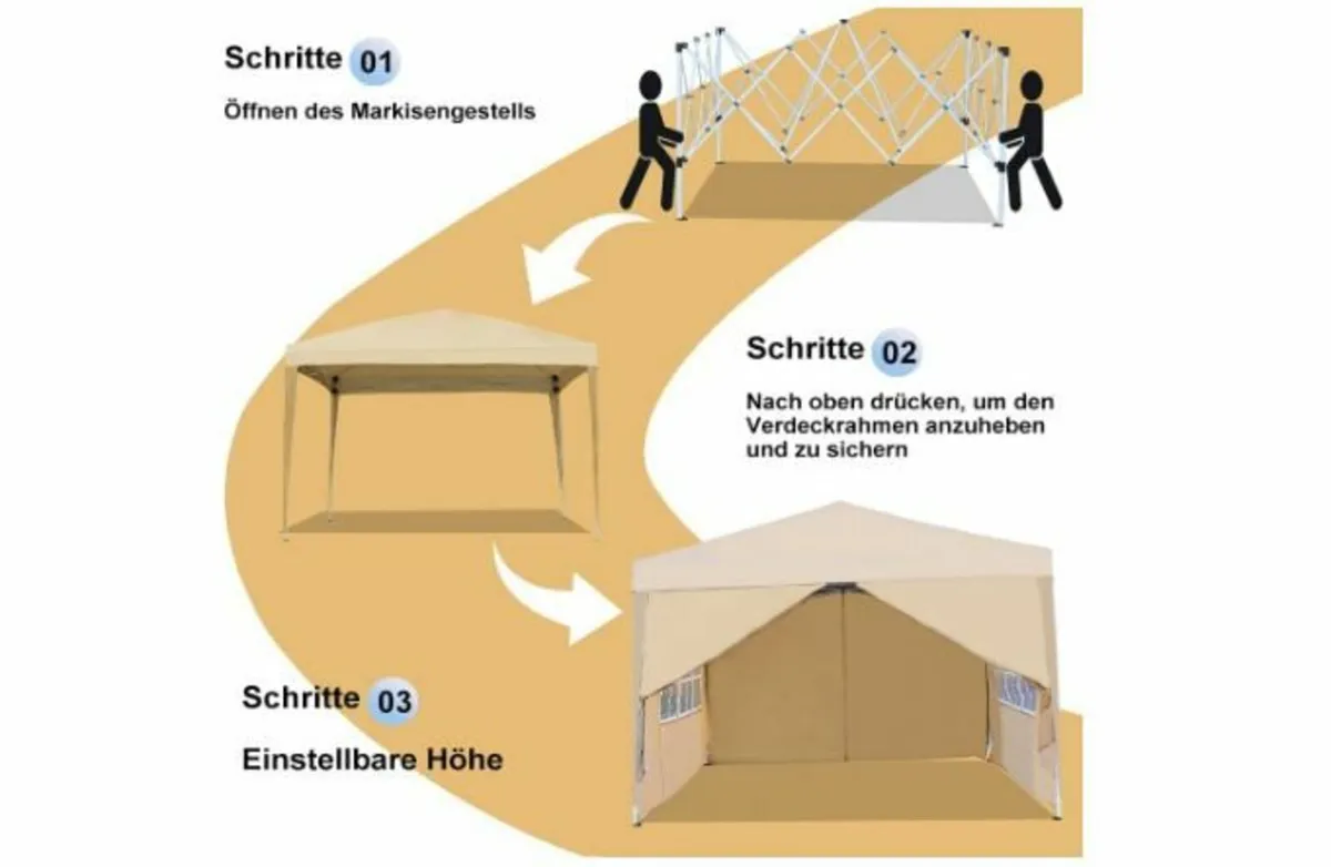 Folding Gazebo Waterproof Gazebo 3 x 3 m - Image 4