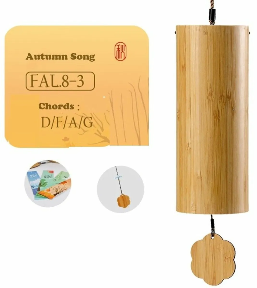 Bamboo Chakra, Relaxing Wind Chimes, Free Post - Image 1
