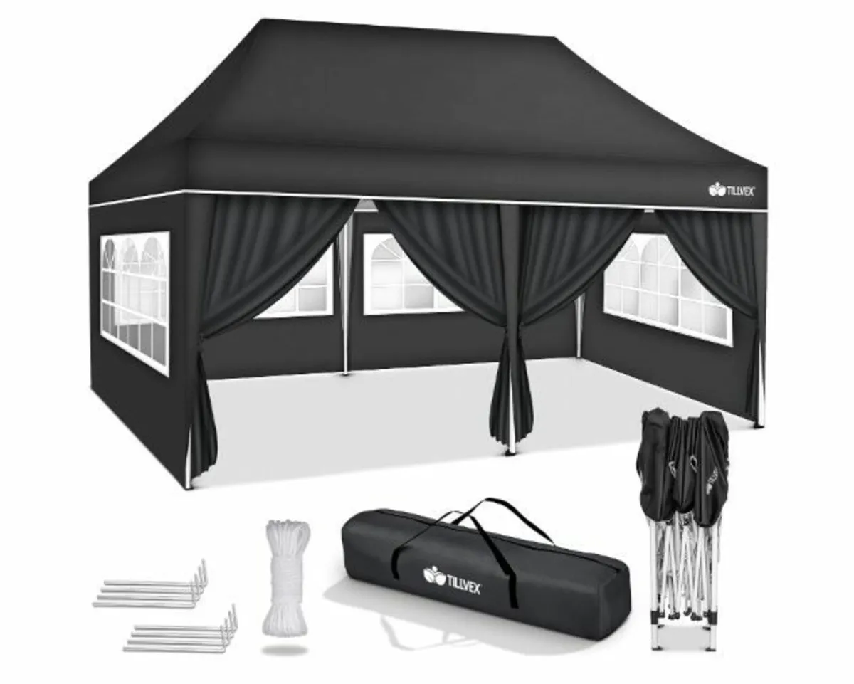 Gazebo 3 x 6 m Waterproof Pop-Up Folding - Image 3