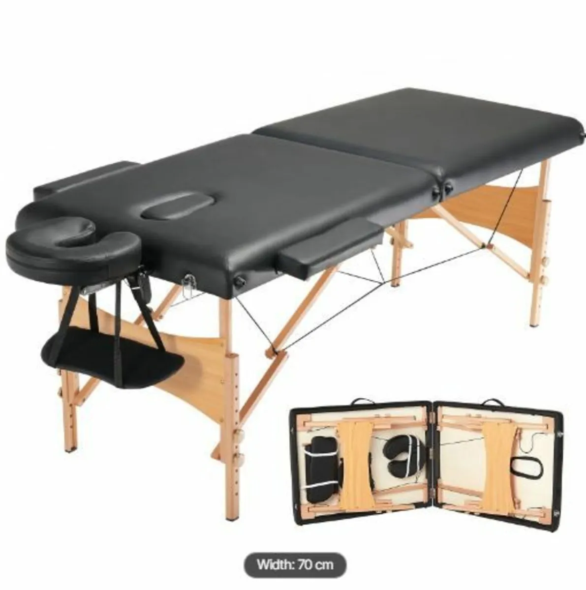 Portable Massage Table 28" W, 2 Folding - Image 1