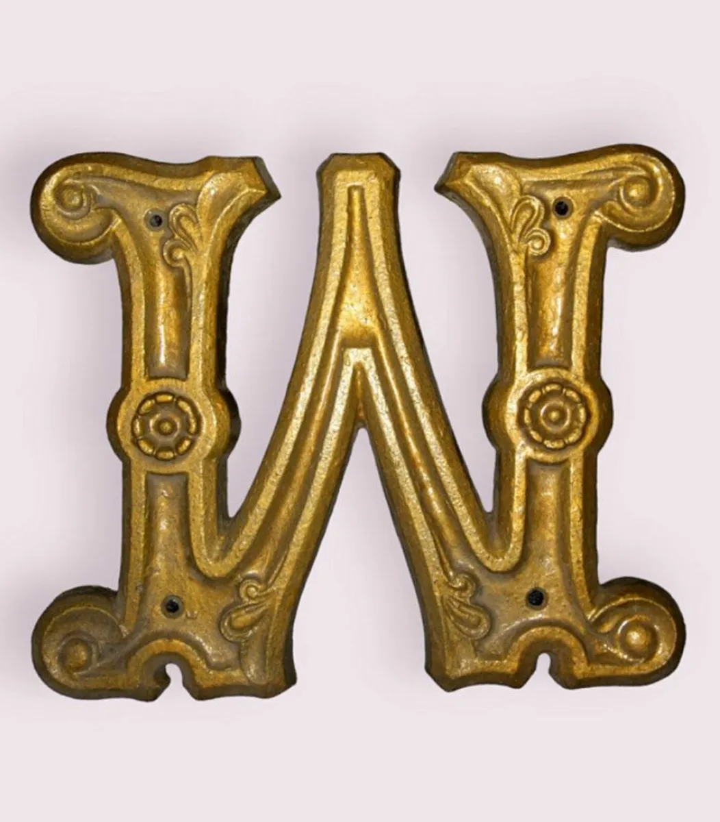 Vintage Cast Iron Letter M / W - Image 3