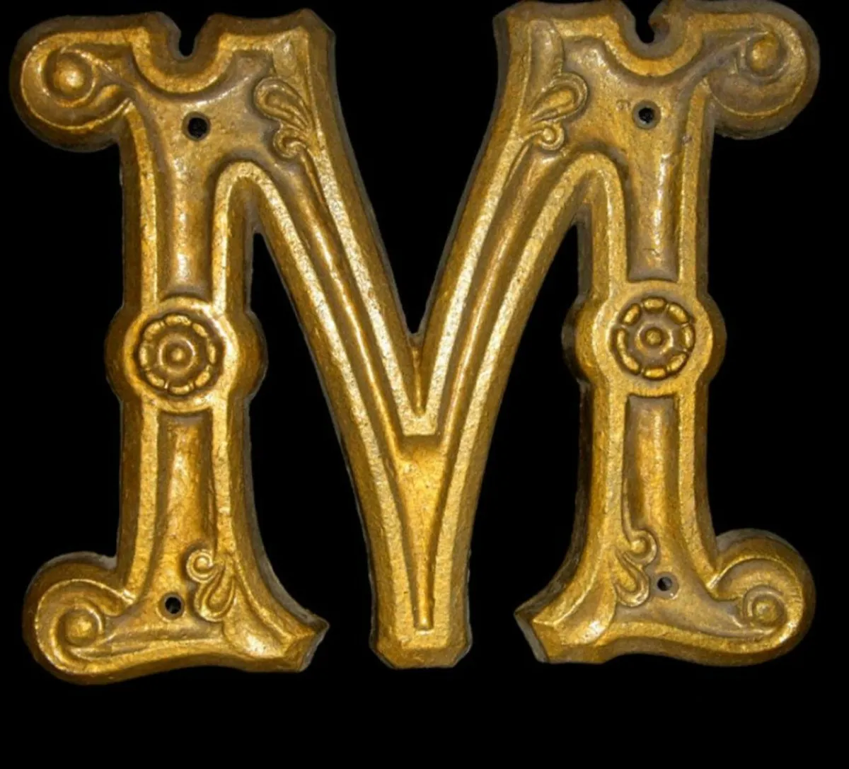 Vintage Cast Iron Letter M / W - Image 1
