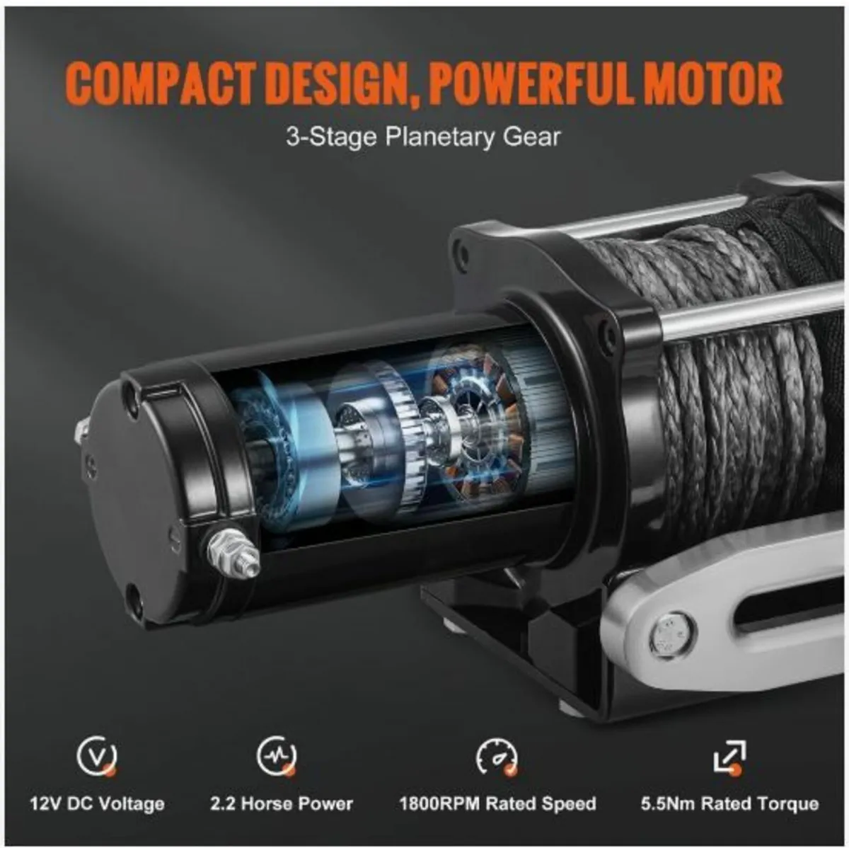 Electric Winch, 12V 4500 lb Load Capacity - Image 3