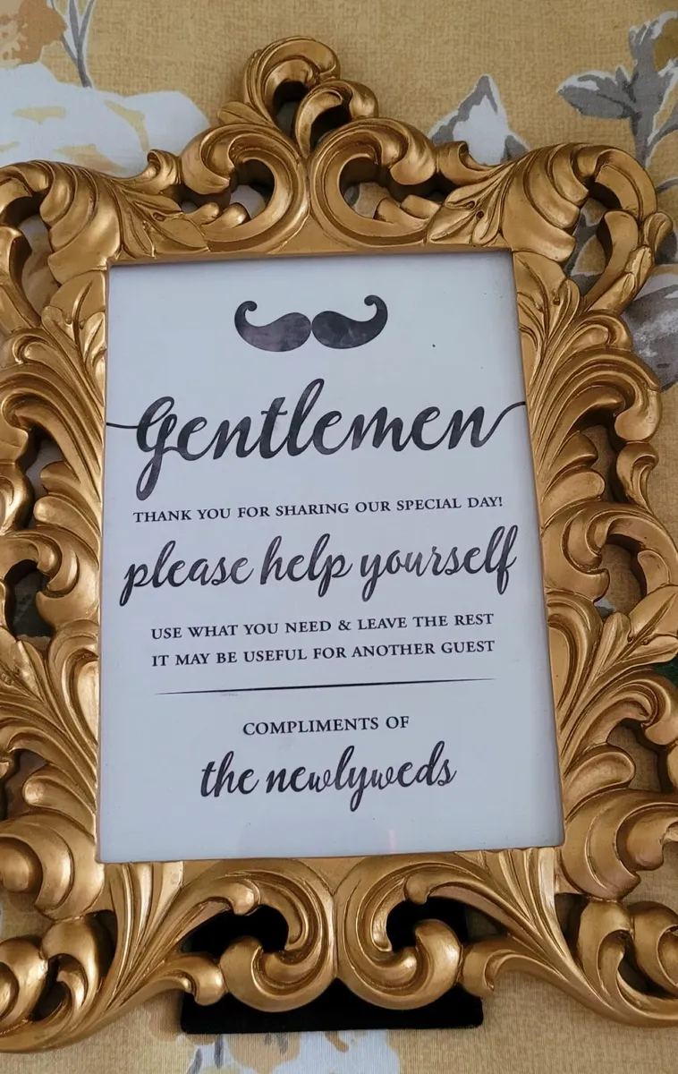 Wedding bathroom signs in frames - Image 2