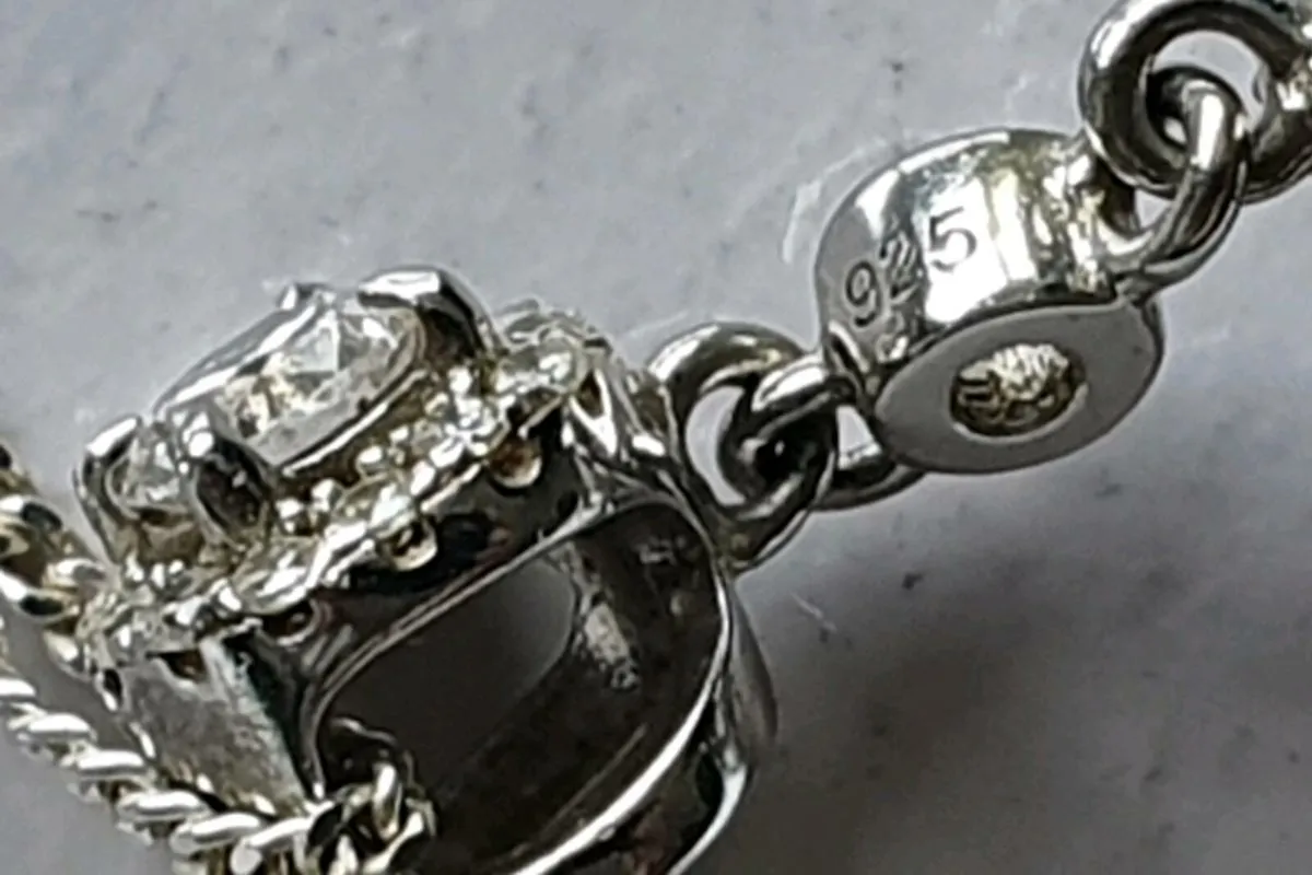 925 Silver & Swarovski Drop Necklace - Image 3