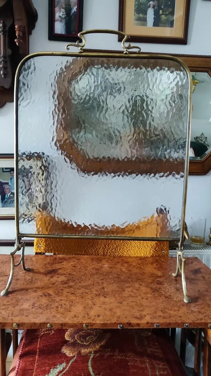 Antique brass-framed firescreen - Image 3