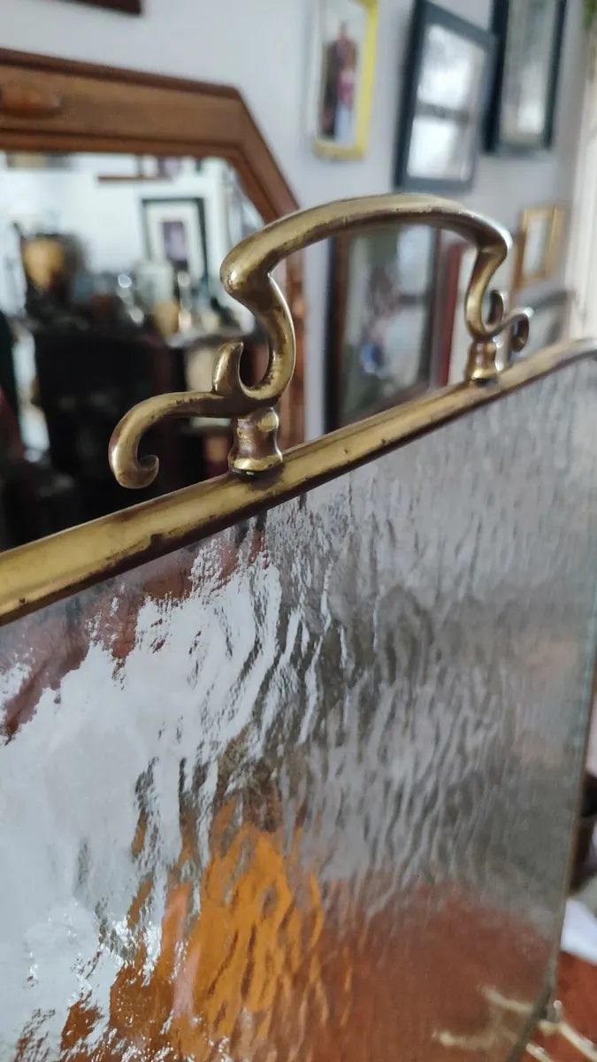 Antique brass-framed firescreen - Image 4