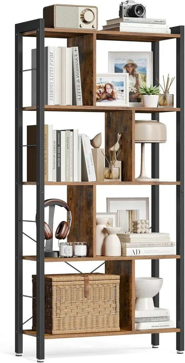 Bookcase with 5 Tiers, Standing Shelf, Office Shel - Image 3