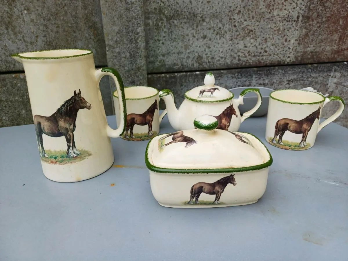 Vintage Ceramic Horse Patern Set - Image 4