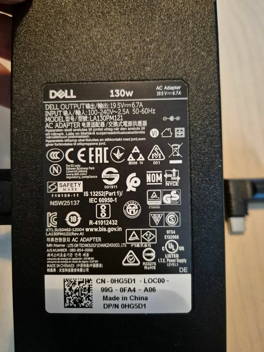 Dell 130W power adapter, new. - Image 4