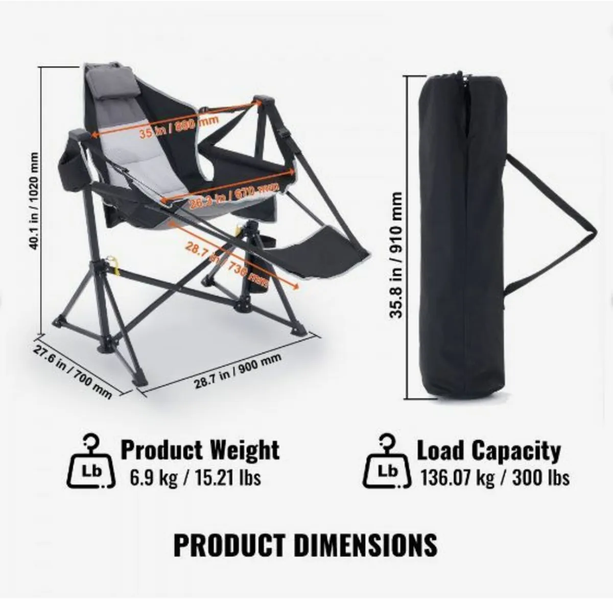 Camping Chair Hammock Chair 300 lbs - Image 3