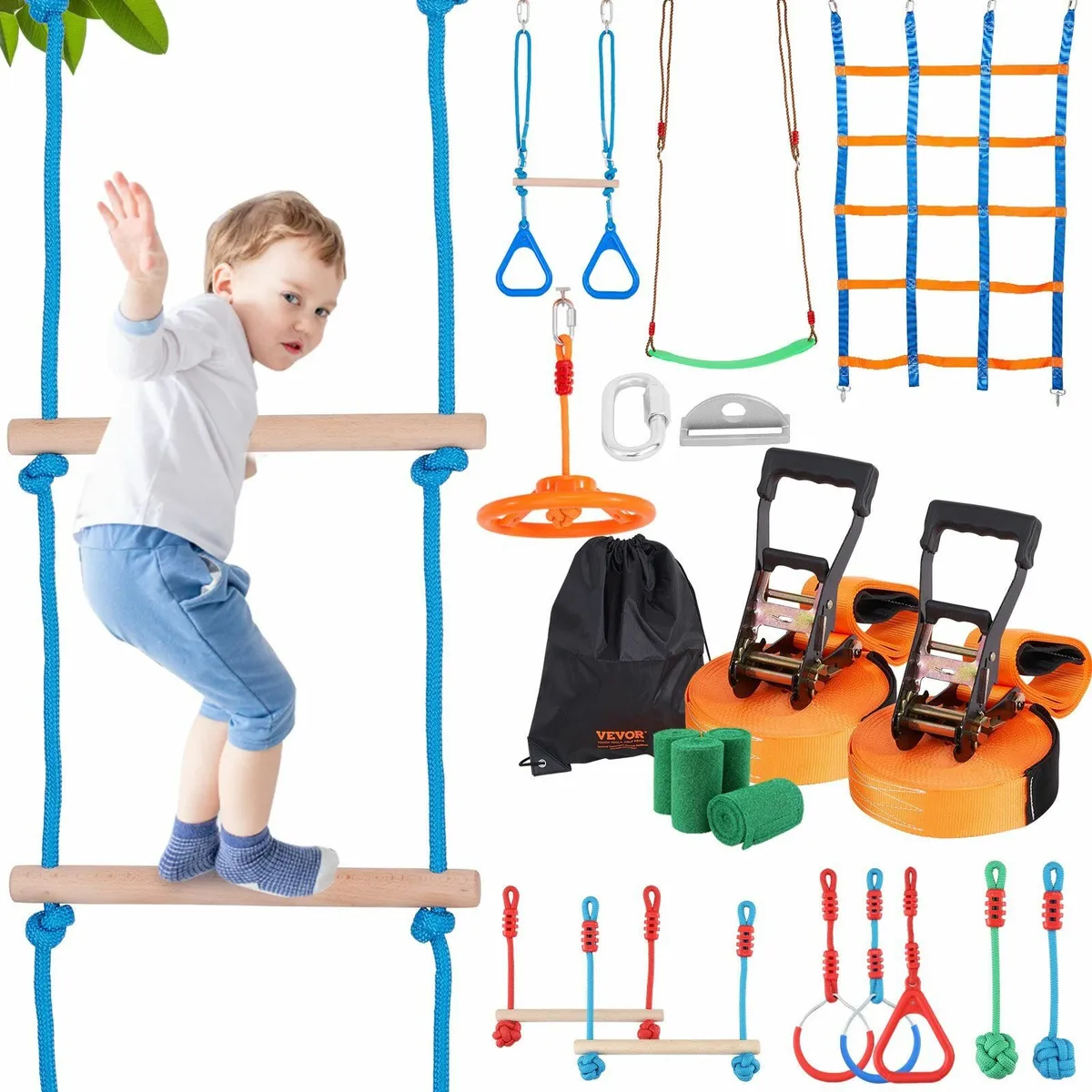 2x50 ft Ninja Warrior Obstacle Course Kids Outdoor - Image 1
