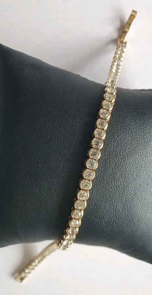 Vintage 'Monet' Tennis Bracelet - gold tone - Image 1