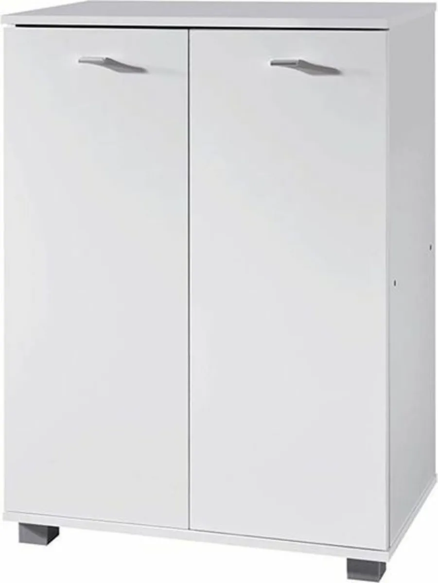 Shoe Cupboard 2 Door / 60 x 90 x 35 CM White Front - Image 4
