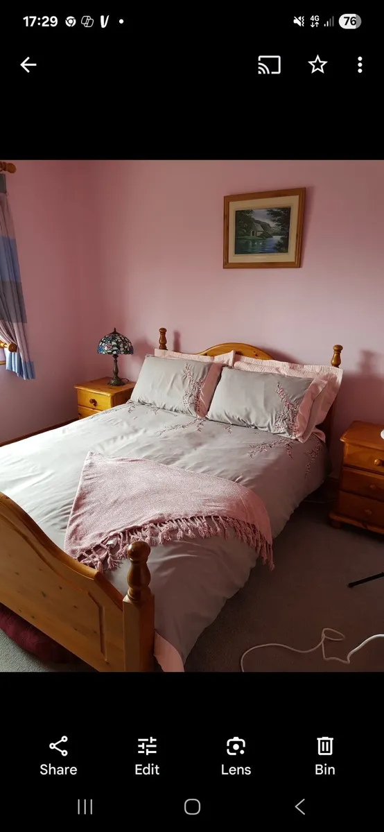 Solid pine double bed - Image 4