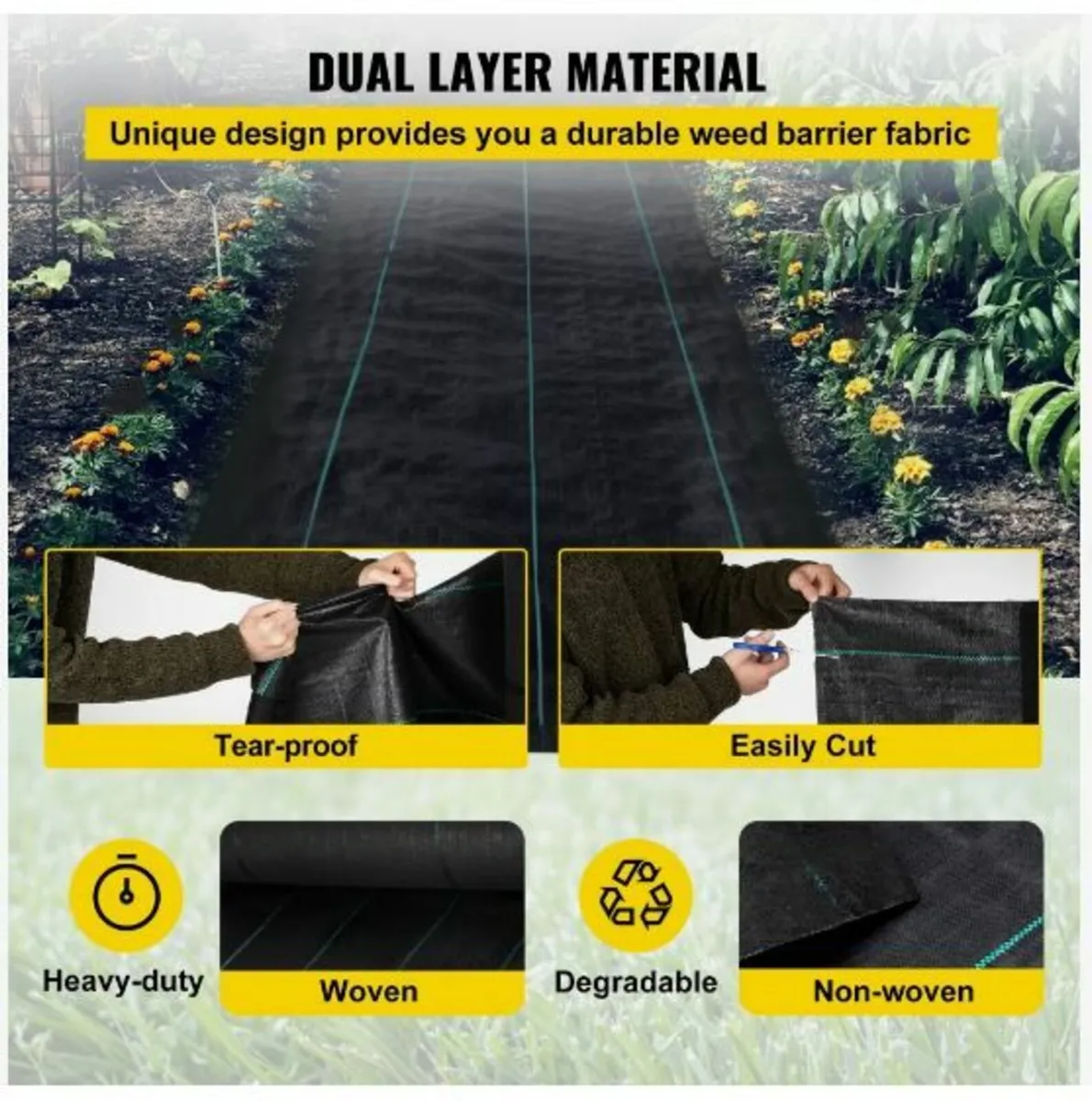 Weed Barrier, 5.8oz Landscape Fabric, 3ft x 300ft - Image 3