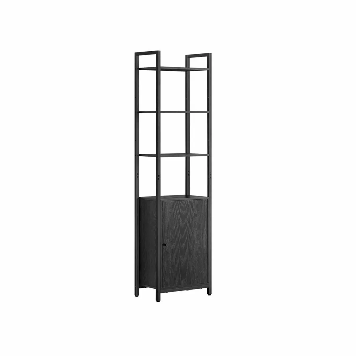 Bookcase Narrow Standing Shelf with Doors, Metal F - Image 1