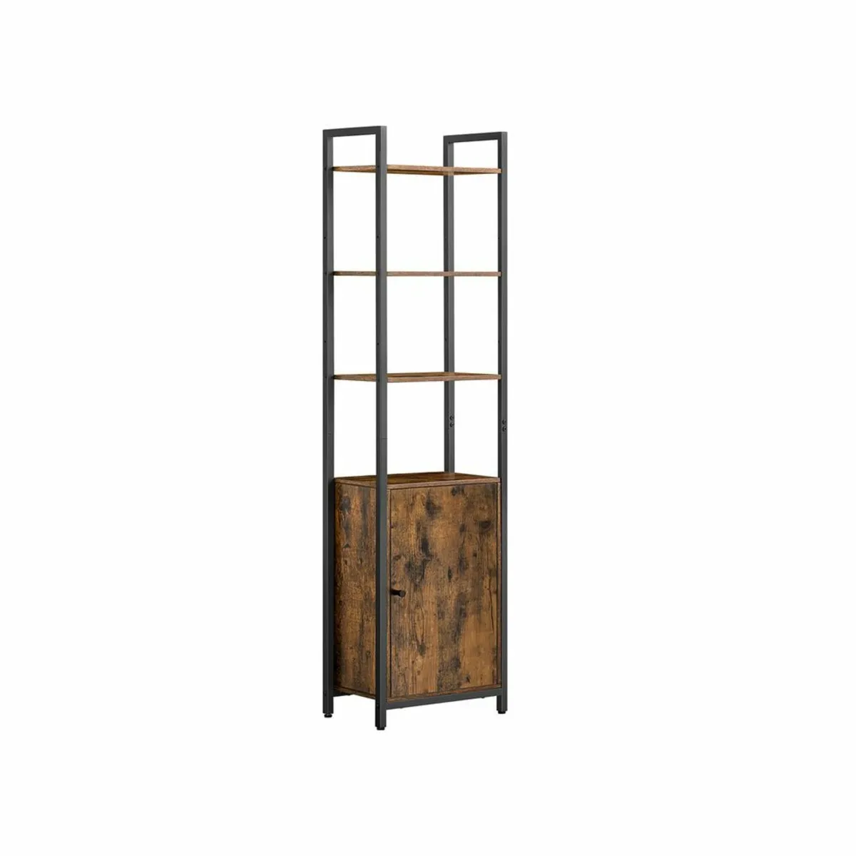 Bookcase Narrow Standing Shelf with Doors, Metal F - Image 3