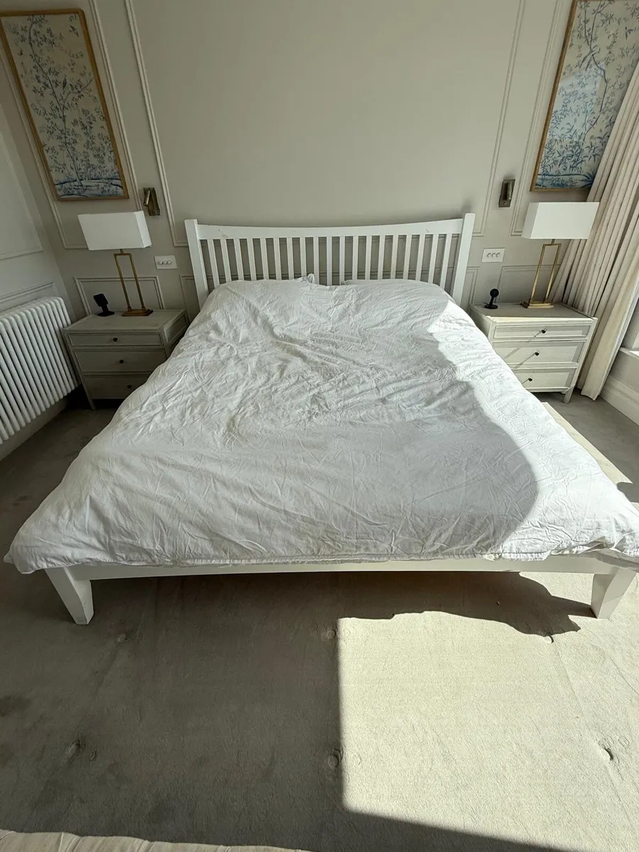 Super King white Bed frame - Image 3