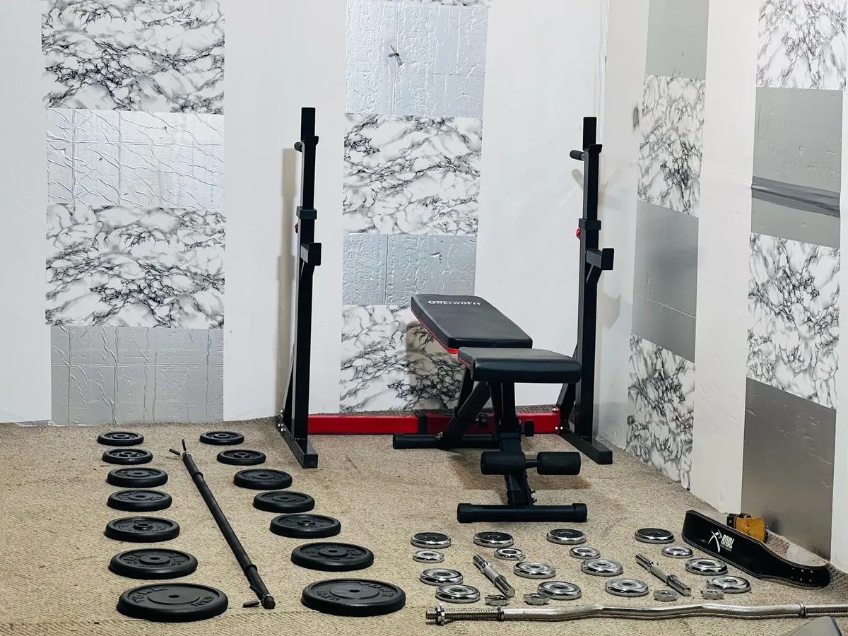 Best workout set 100KG weight bar rack bench dumls - Image 3
