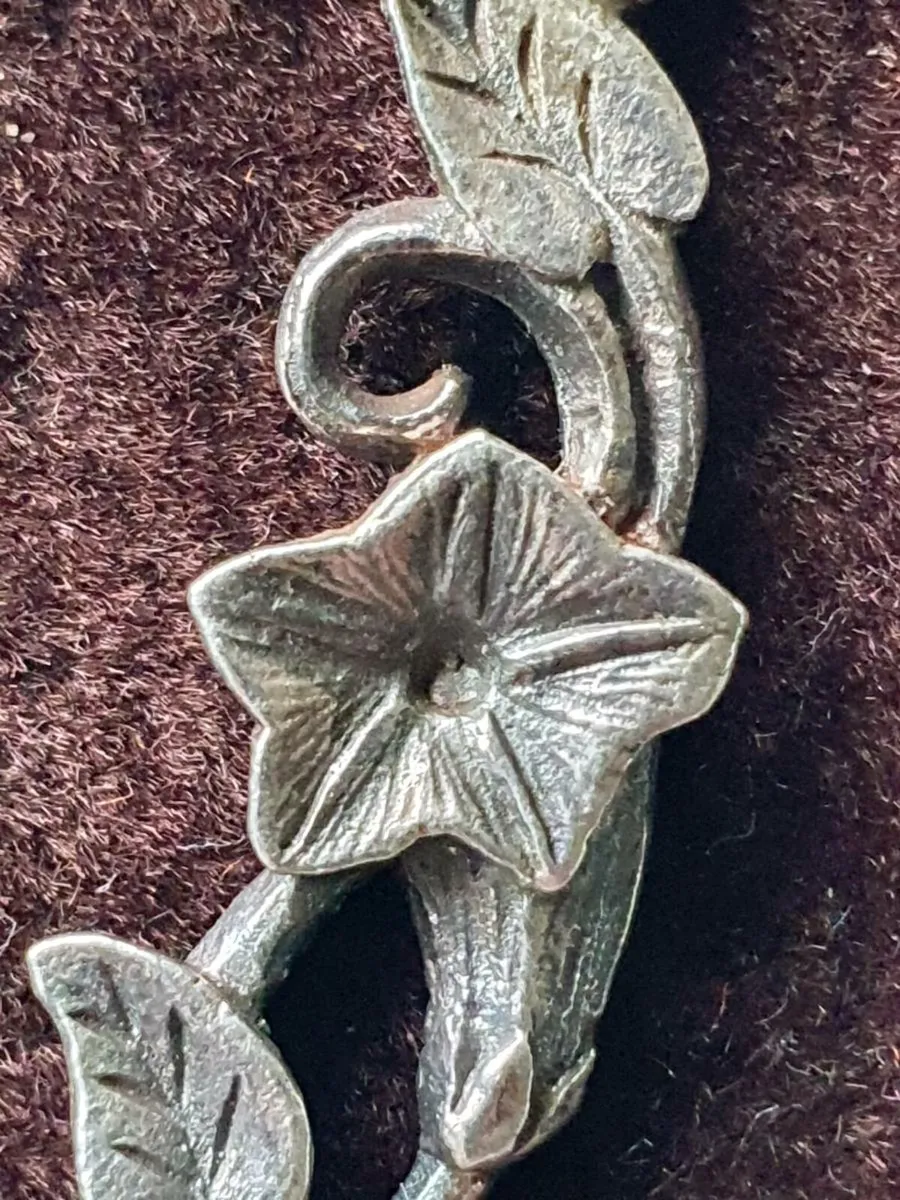 Silver & Seed Pearl Floral Drop Earrings - Image 2