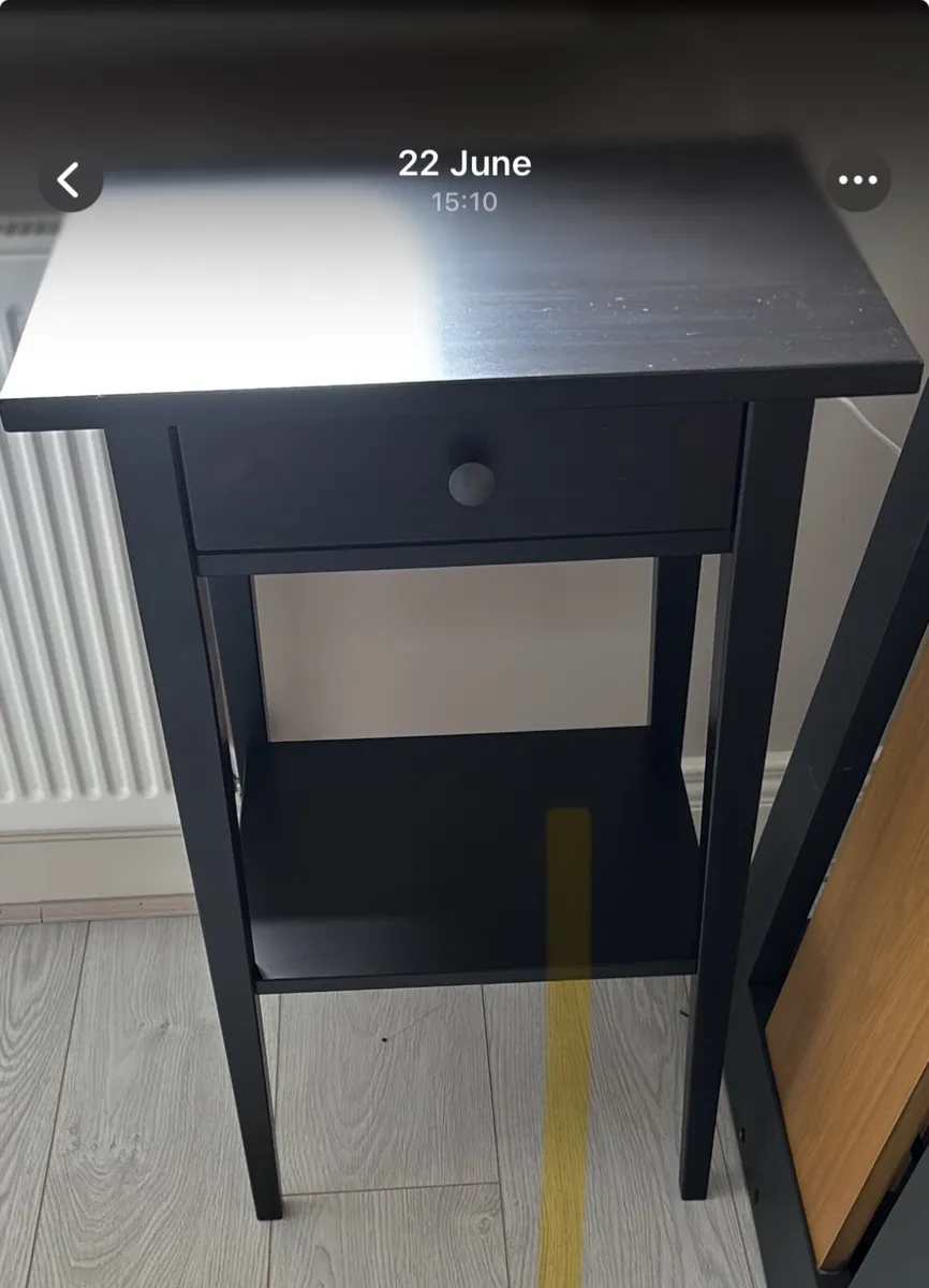 Dark Brown wooden bedside lockers (2) - Image 1