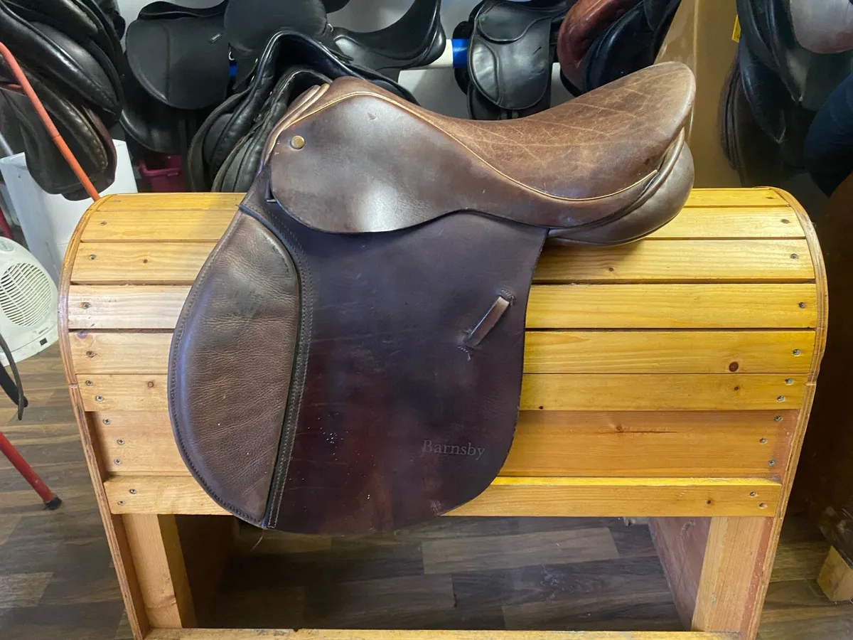 16” Cliff barnsby Leather pony saddle - Image 1