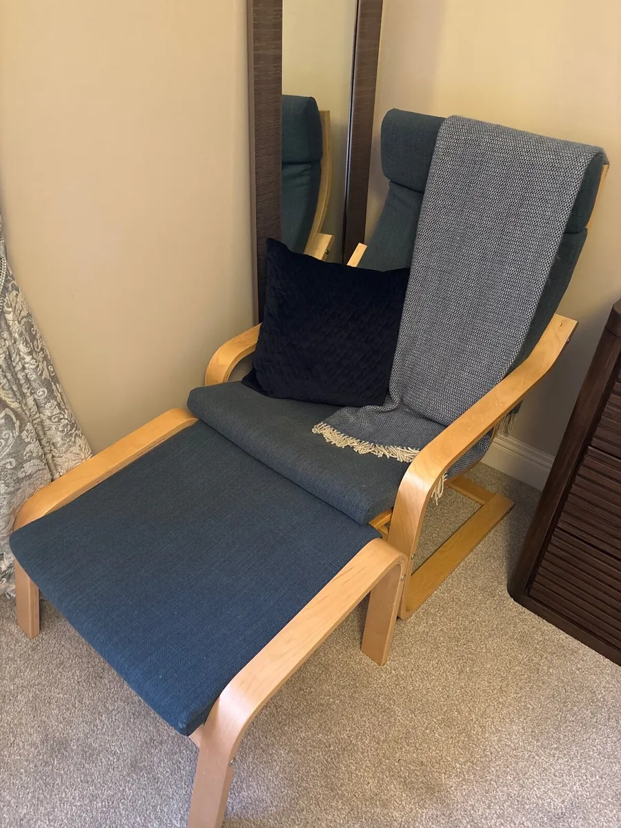 IKEA chair with footstool - Image 1