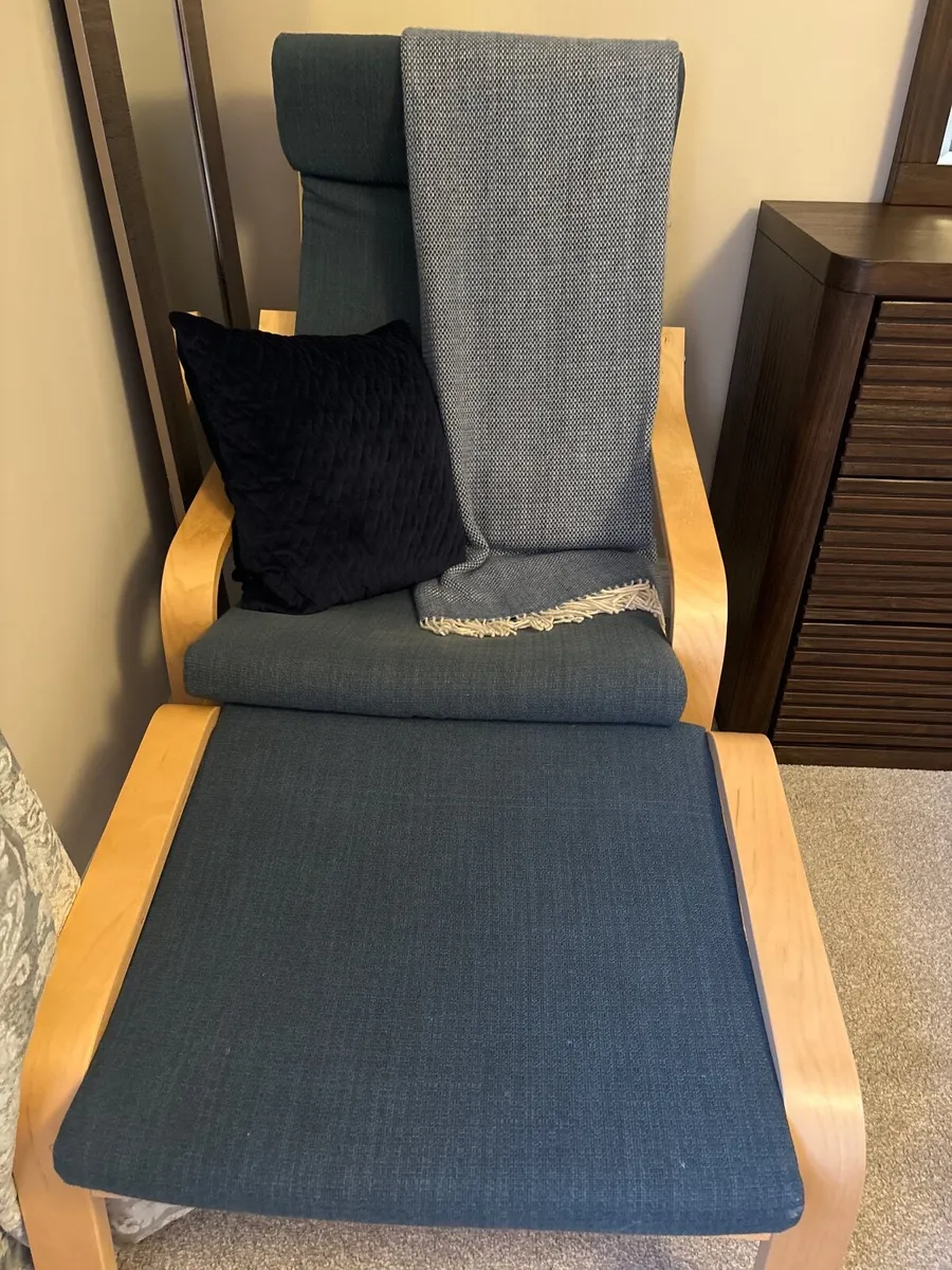 IKEA chair with footstool - Image 2