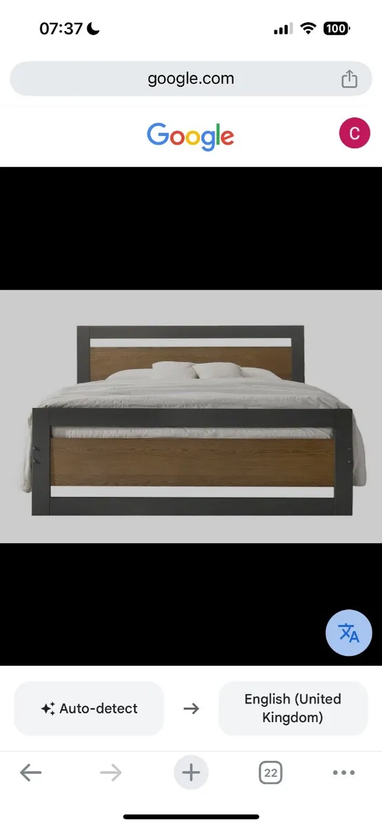 4ft wooden bed frame with matching locker - Image 1