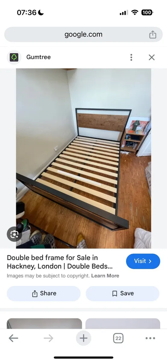 4ft wooden bed frame with matching locker - Image 2
