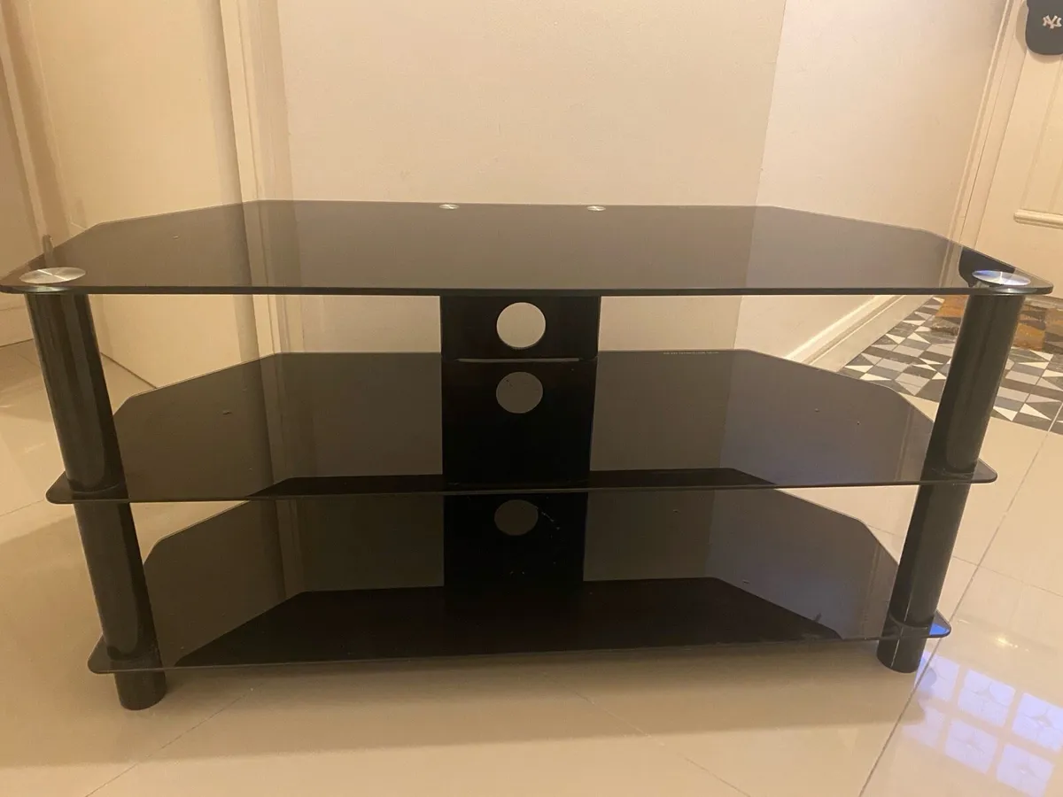 Black Glass TV Stand - Image 1