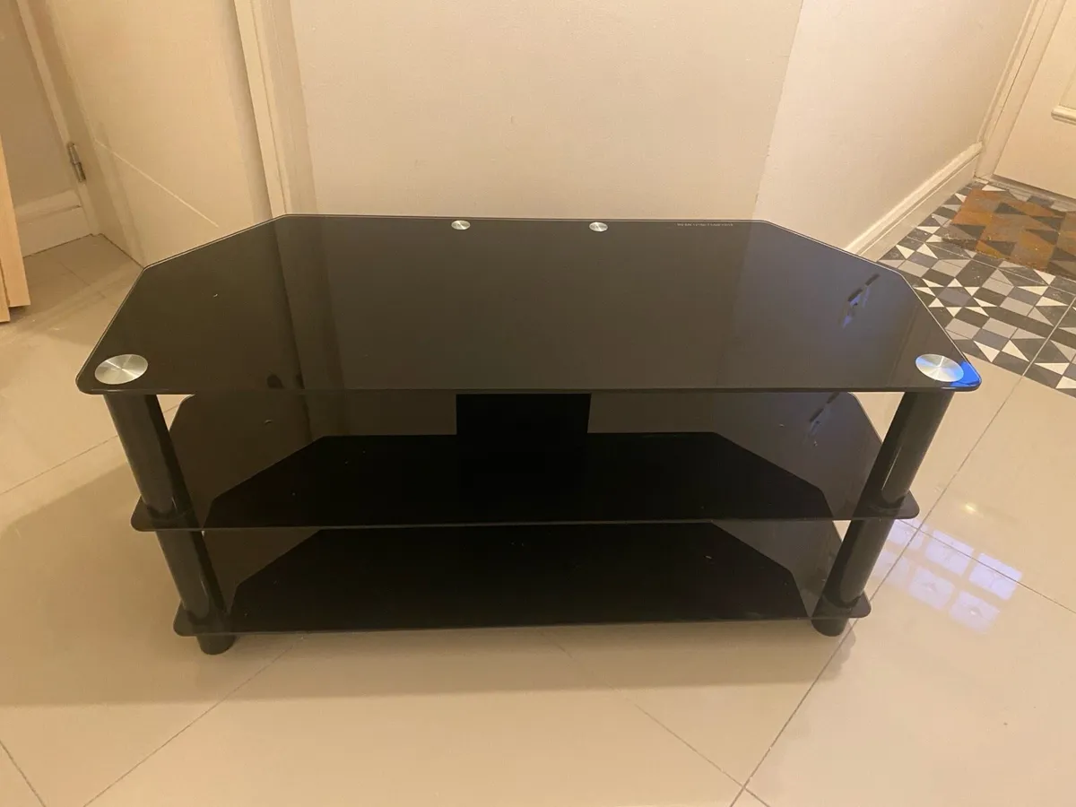 Black Glass TV Stand - Image 2