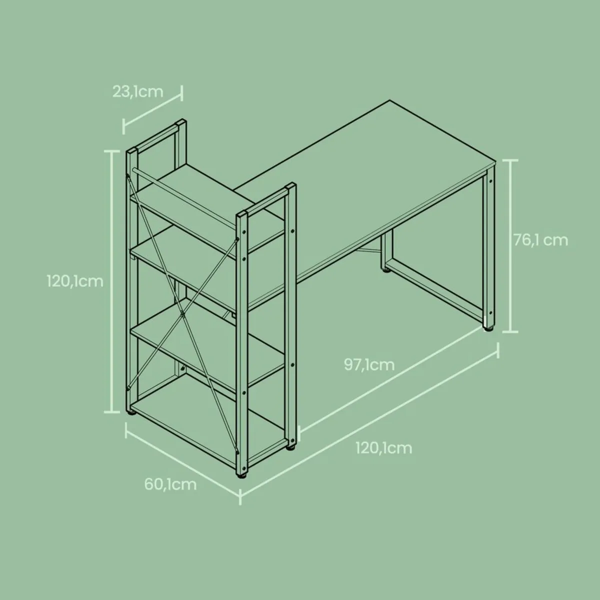 New Computer Desk with shelf - FREE P&P - Image 2