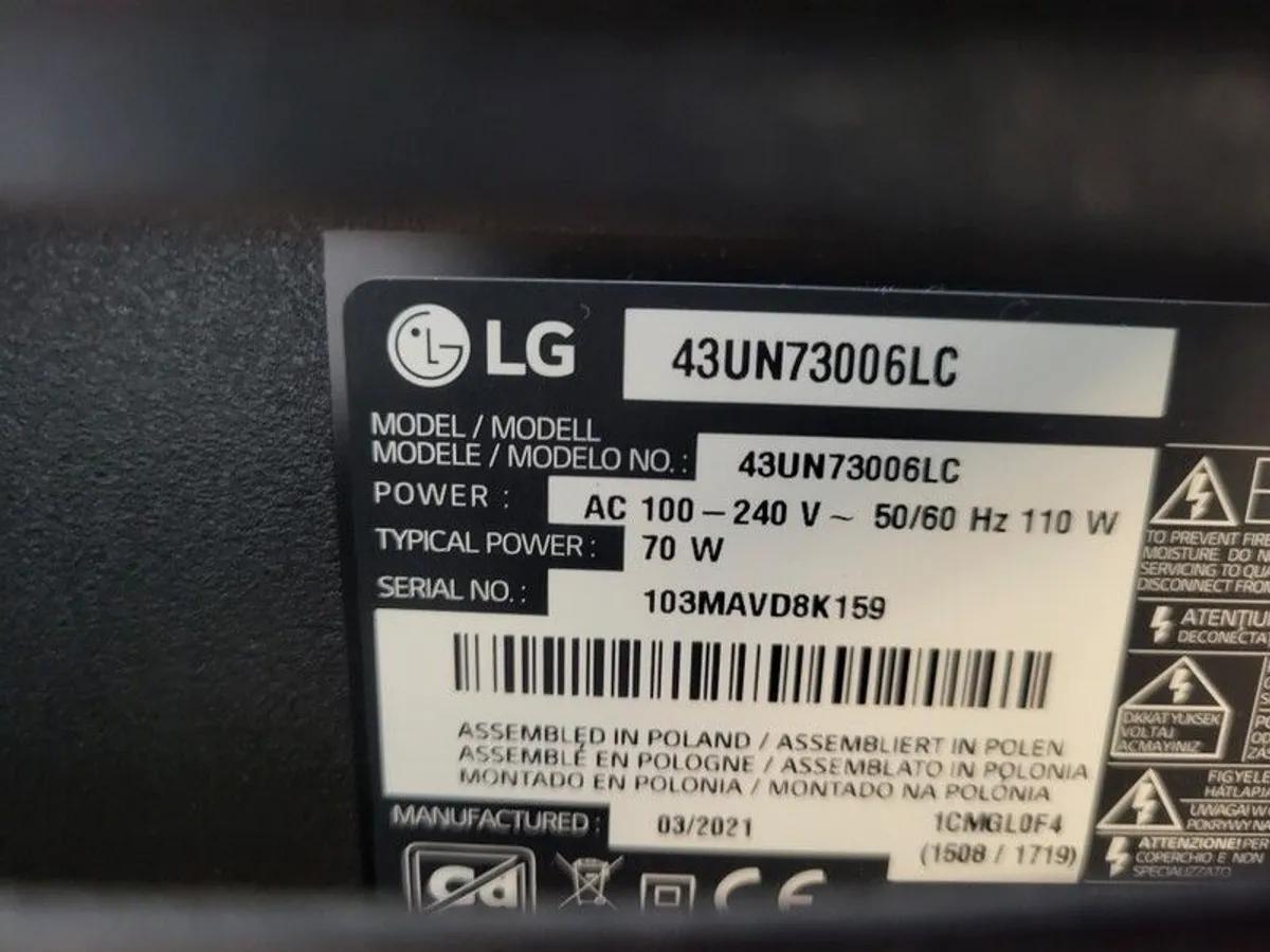LG 43 Inch 4K smart TV - Image 2