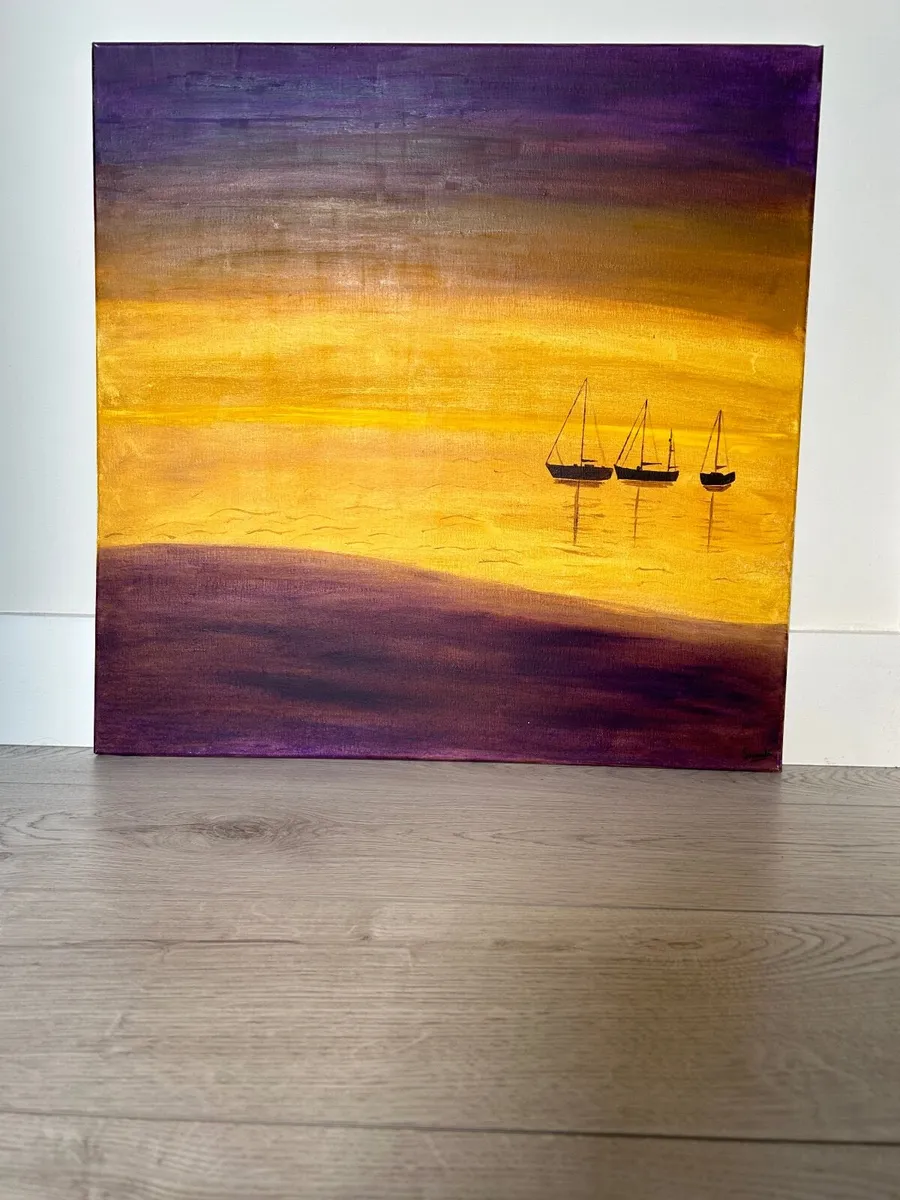 Sailing boats at skerries painting - Image 2