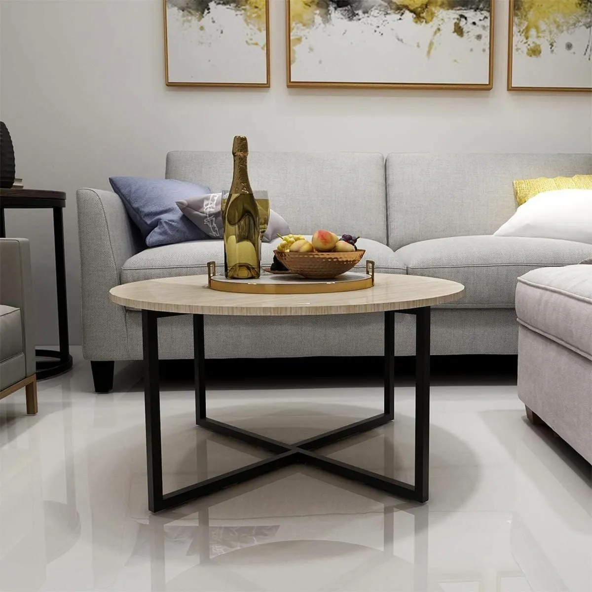 Round Coffee Table Tea Table Living Room office - Image 4
