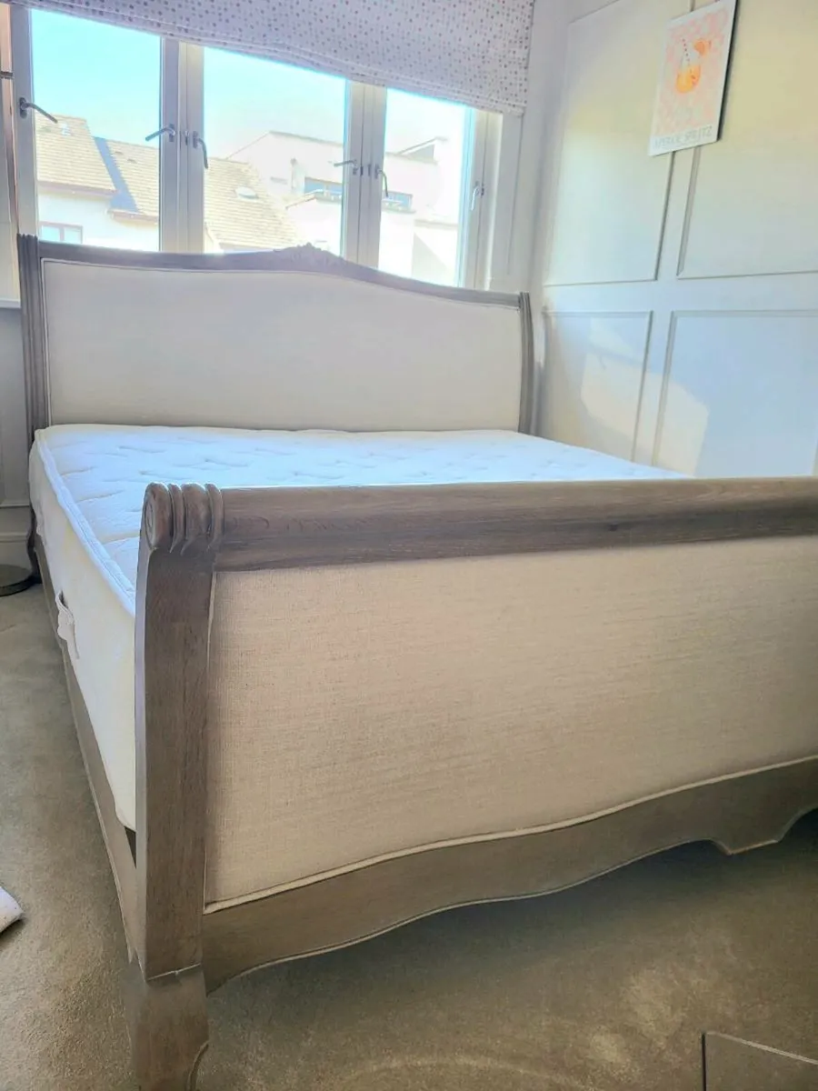 OAK FRAME UPHOLSTERED SUPER KING BED FRAME - Image 2