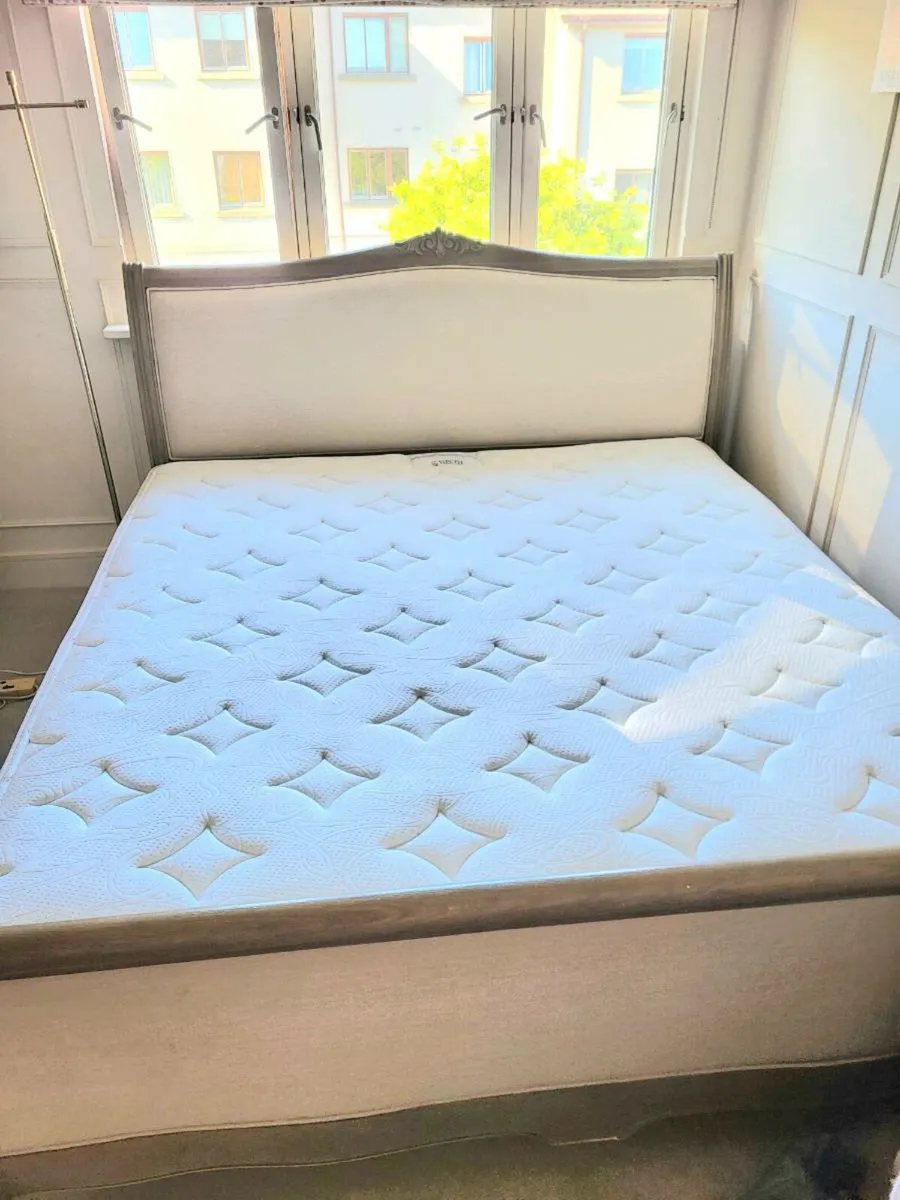 OAK FRAME UPHOLSTERED SUPER KING BED FRAME - Image 3