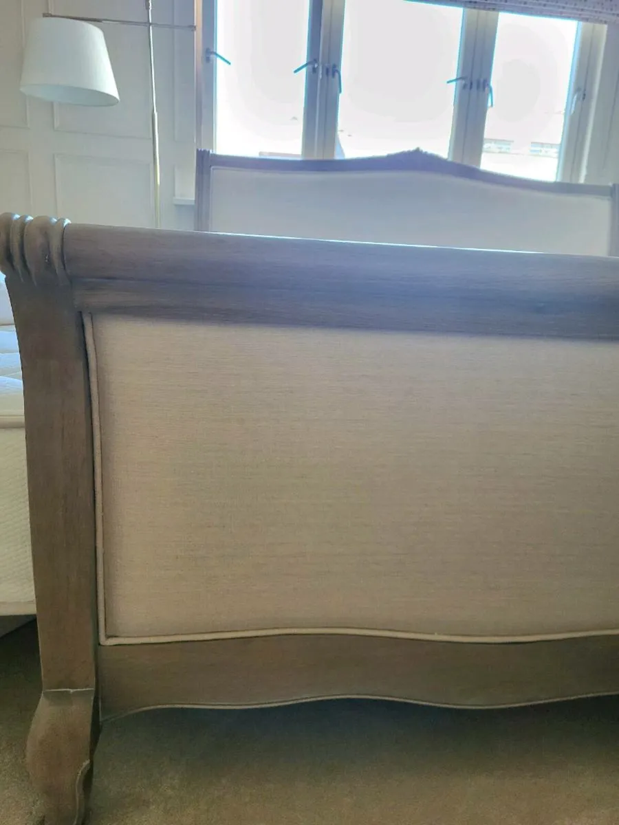 OAK FRAME UPHOLSTERED SUPER KING BED FRAME - Image 4