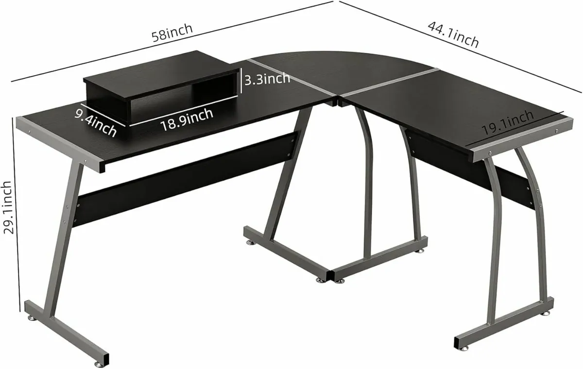 L Shaped Desk, Computer Desk office Table 120x45cm - Image 3