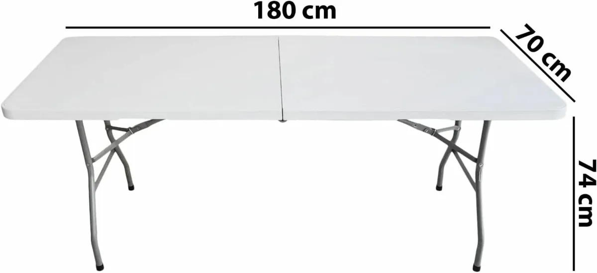 6ft Heavy Duty Folding Table Camping, Party - Image 2