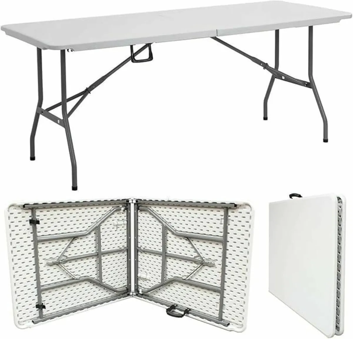 6ft Heavy Duty Folding Table Camping, Party - Image 1