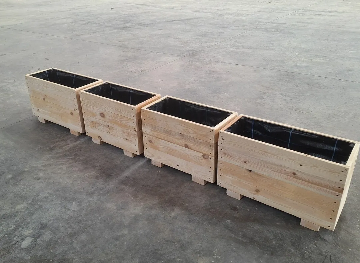 Small Outdoor Wooden Planters - Image 3