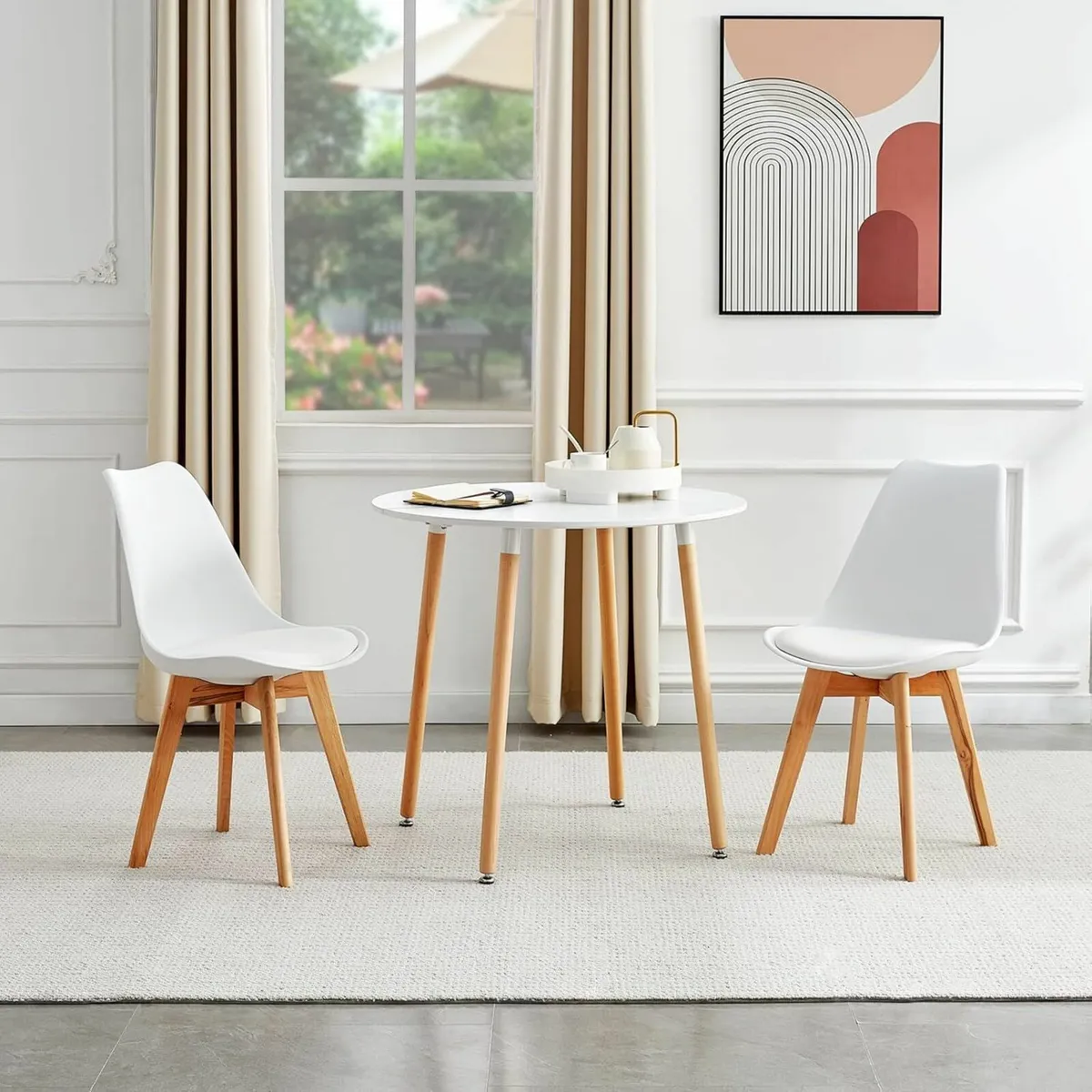 Dining Table Office 80 cm White (Table Only) - Image 4