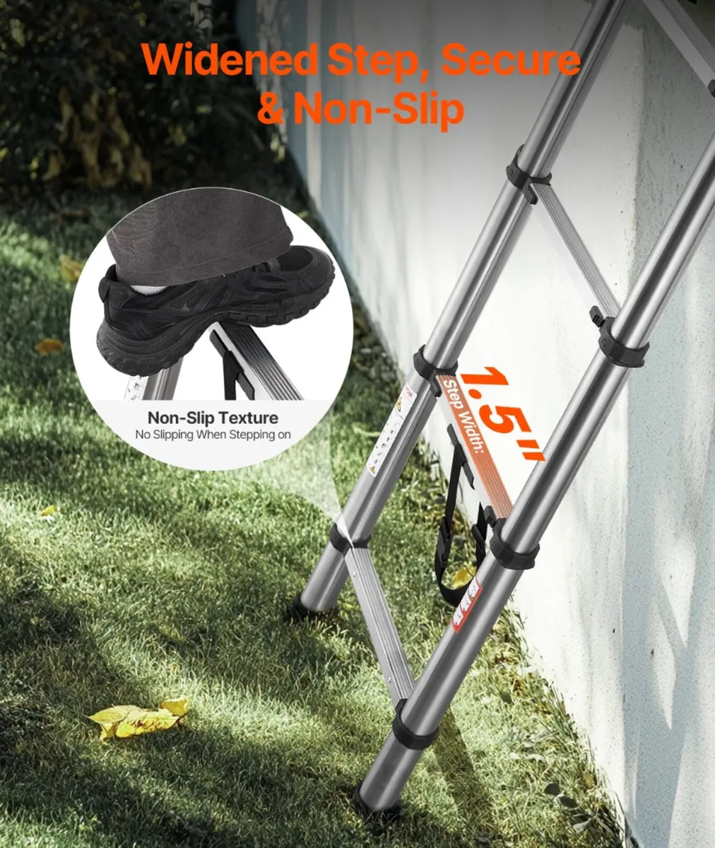 NEW 3.75 Metre Telescopic Ladder 12.25ft Ladders - Image 4