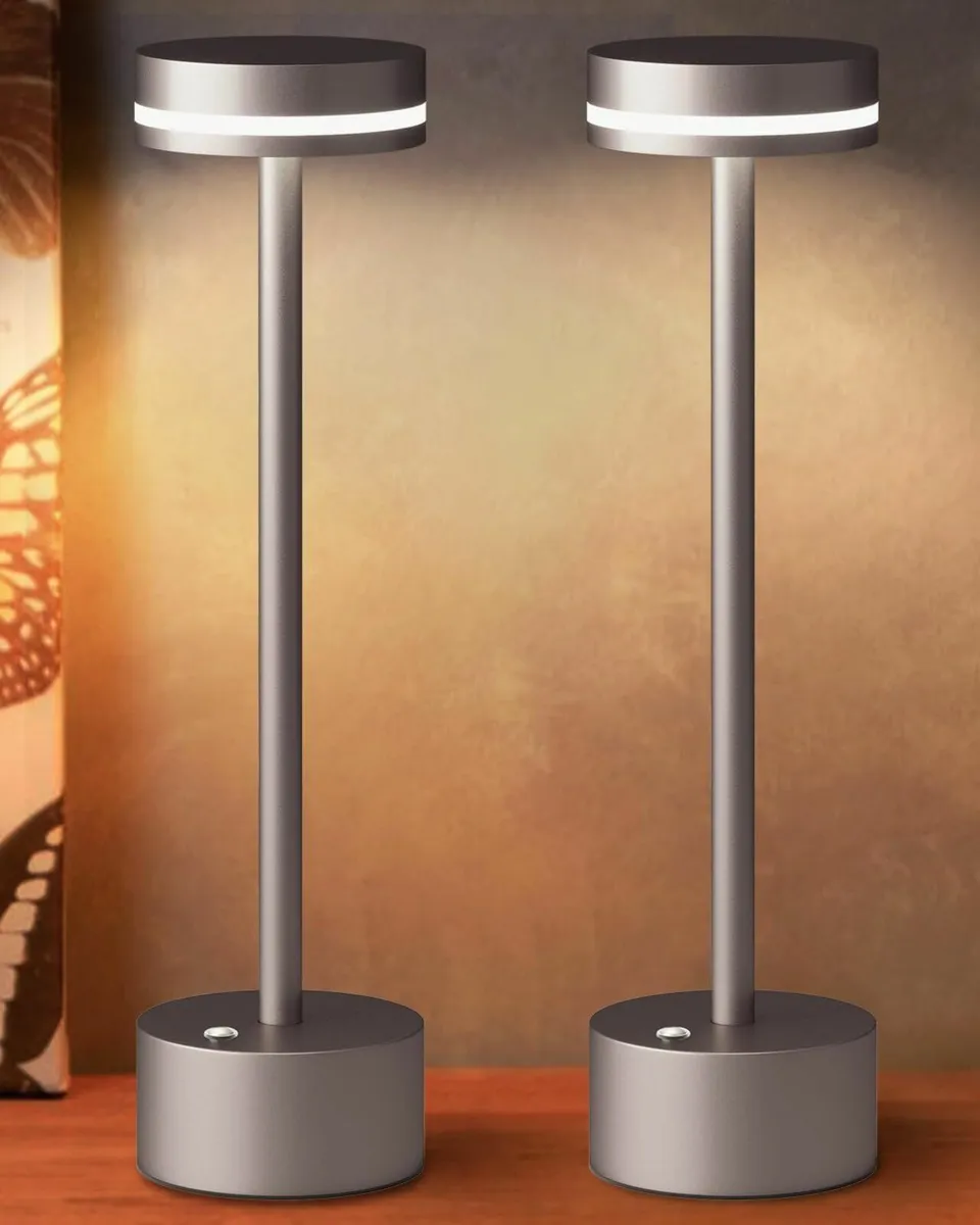 2 Pack LED Table Lamp Dining Table (Brown) - Image 1