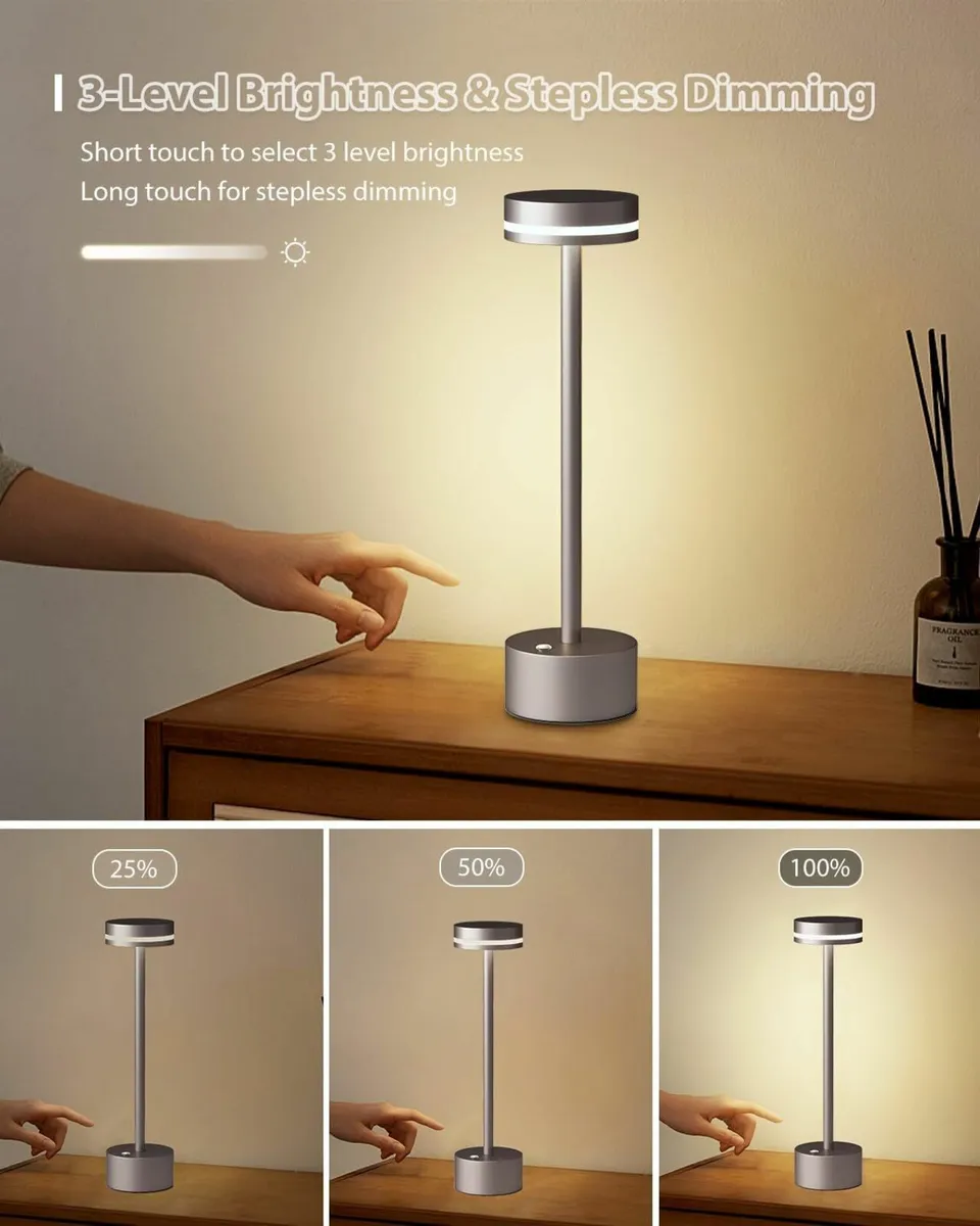 2 Pack LED Table Lamp Dining Table (Brown) - Image 3