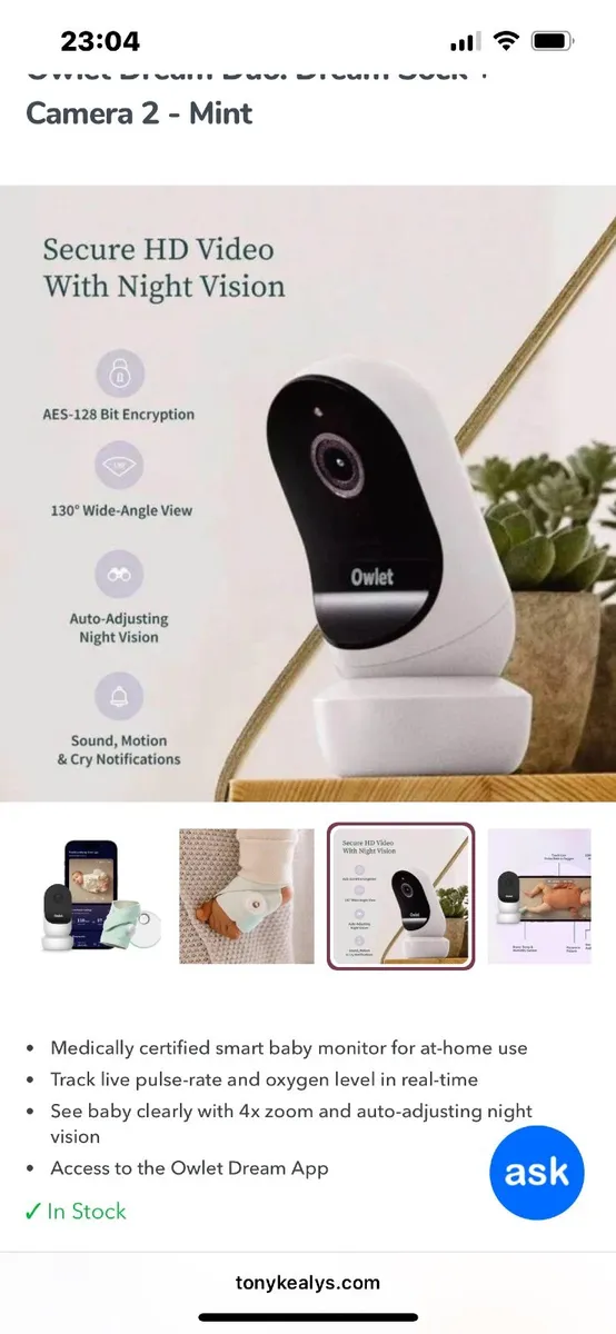 Place Ad Owlet Dream Duo. Dream Sock + Camera 2 - - Image 2