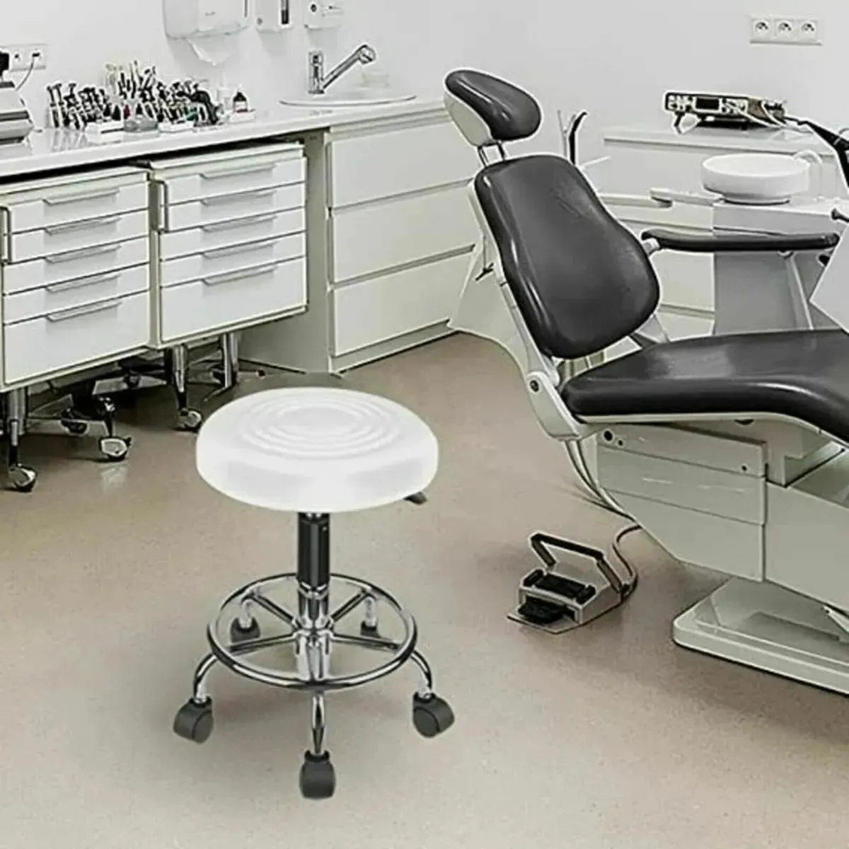 Ergonomic Swivel Rolling Work Stool - Image 2